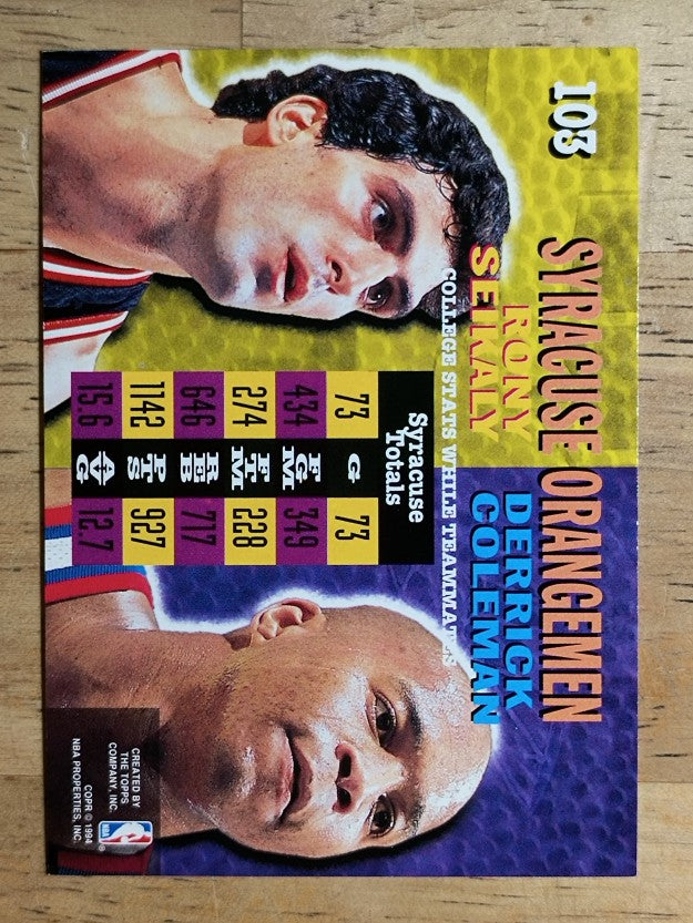 1994-95 Stadium Club #103 Rony Seikaly CT/Derrick Coleman