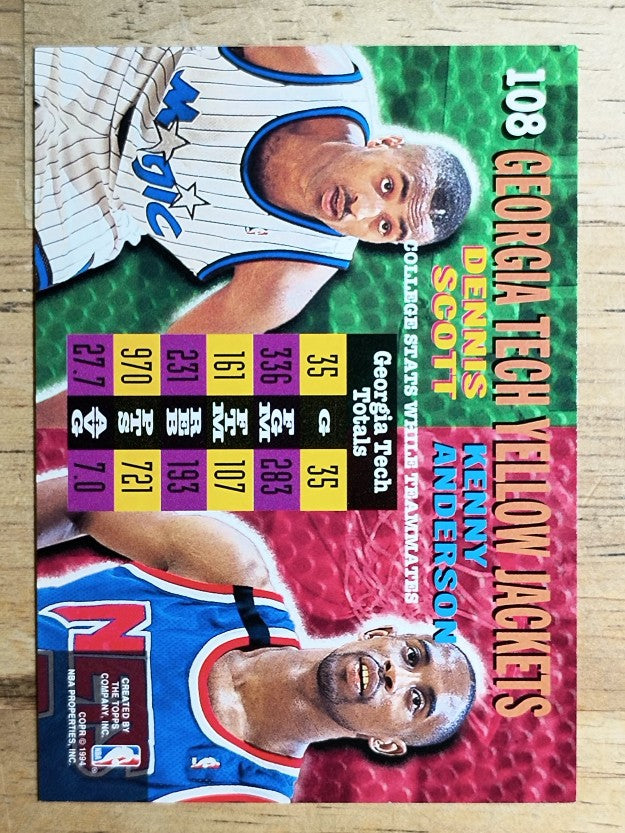 1994-95 Stadium Club #108 Dennis Scott CT/Kenny Anderson