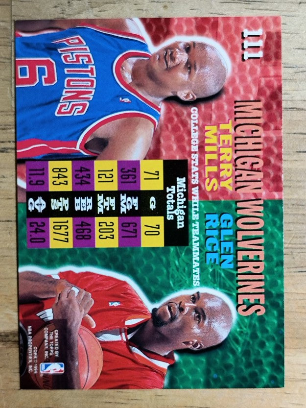 1994-95 Stadium Club #111 Terry Mills CT/Glen Rice