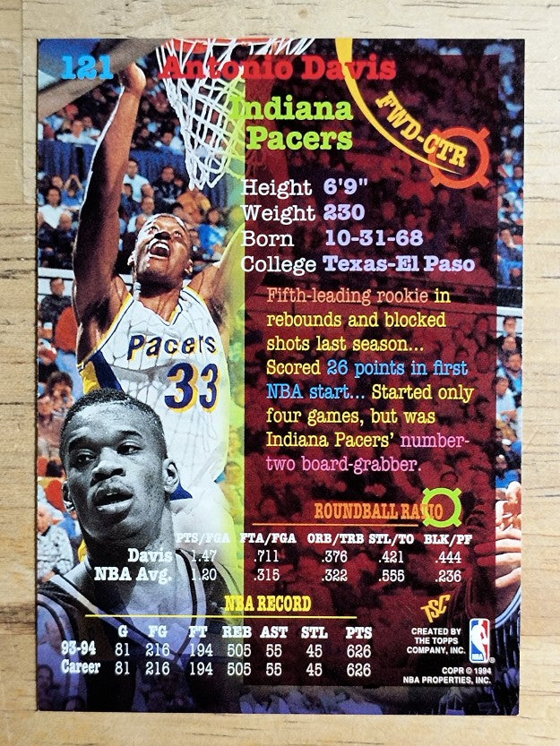 1994-95 Stadium Club #121 Antonio Davis
