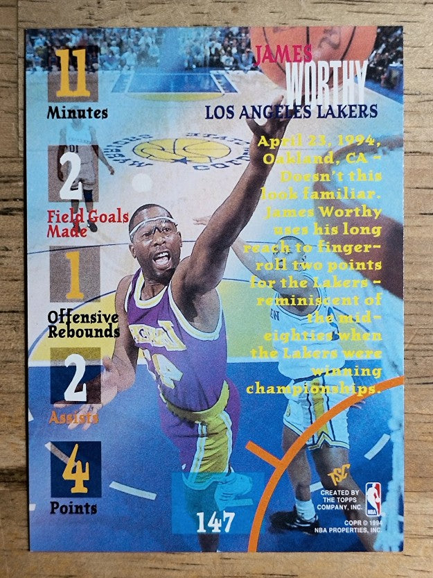 1994-95 Stadium Club #147 James Worthy TTG