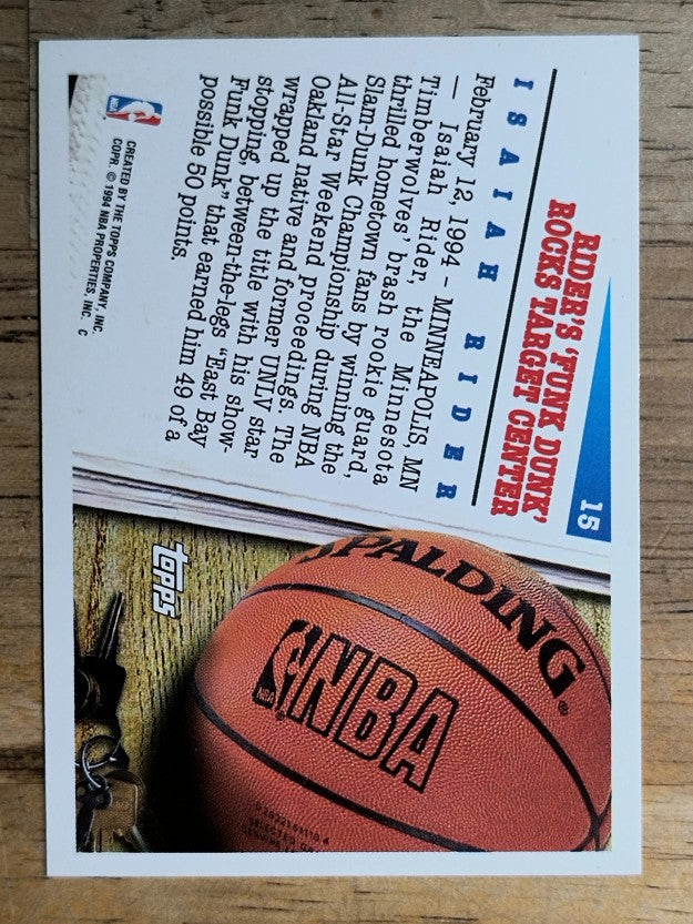 1994-95 Topps #15 Isaiah Rider SPEC