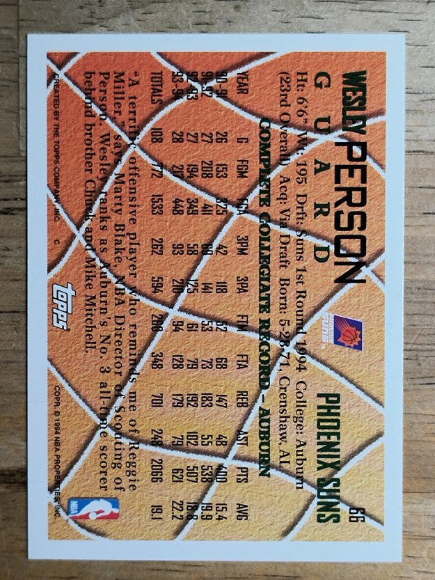 1994-95 Topps #66 Wesley Person RC