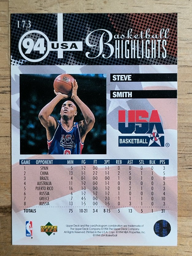 1994-95 Upper Deck #173 Steve Smith USA