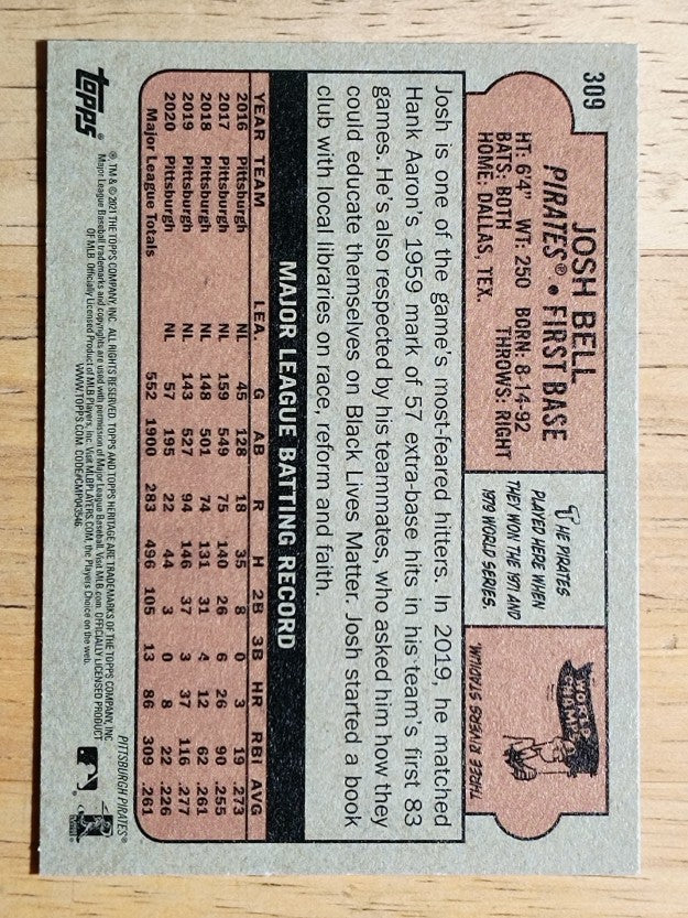 2021 Topps Heritage #309 Josh Bell