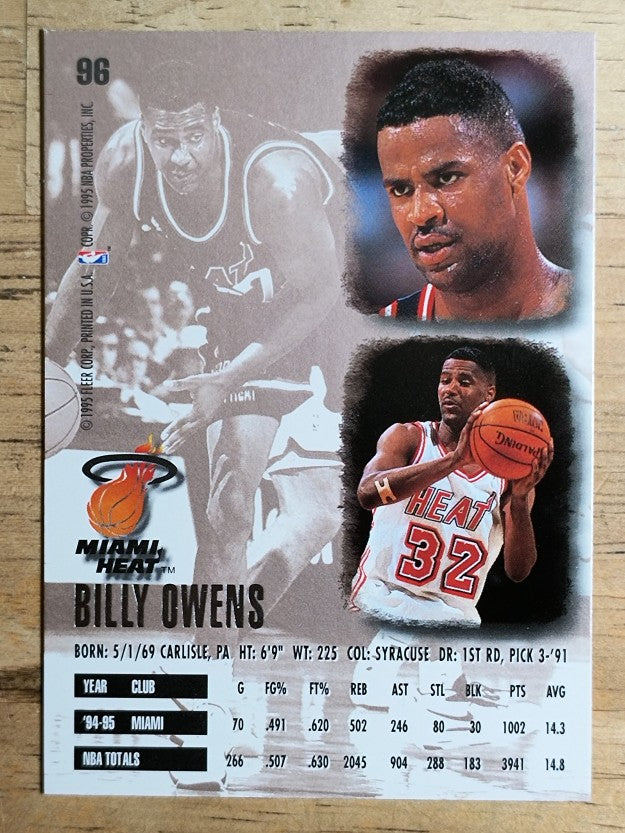 1995-96 Ultra #96 Billy Owens