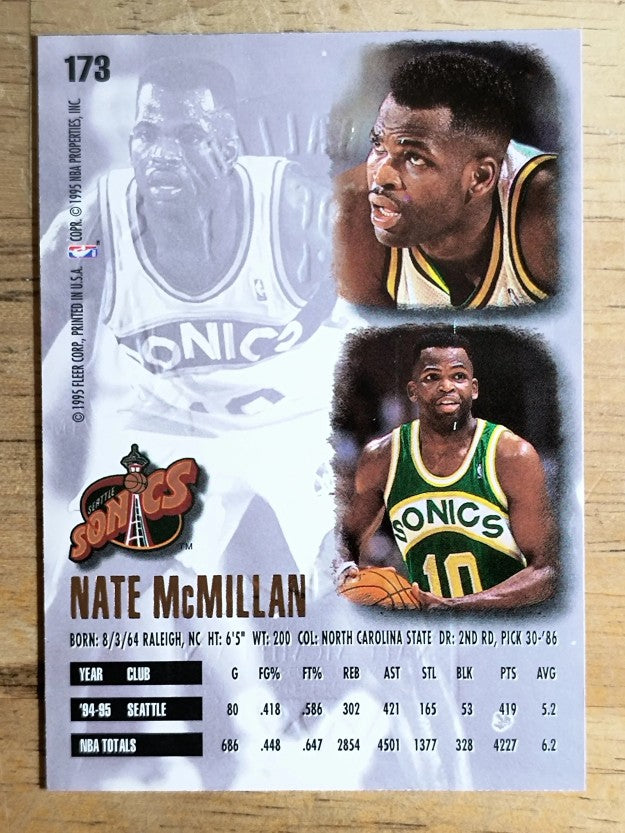 1995-96 Ultra Gold Medallion #173 Nate McMillan