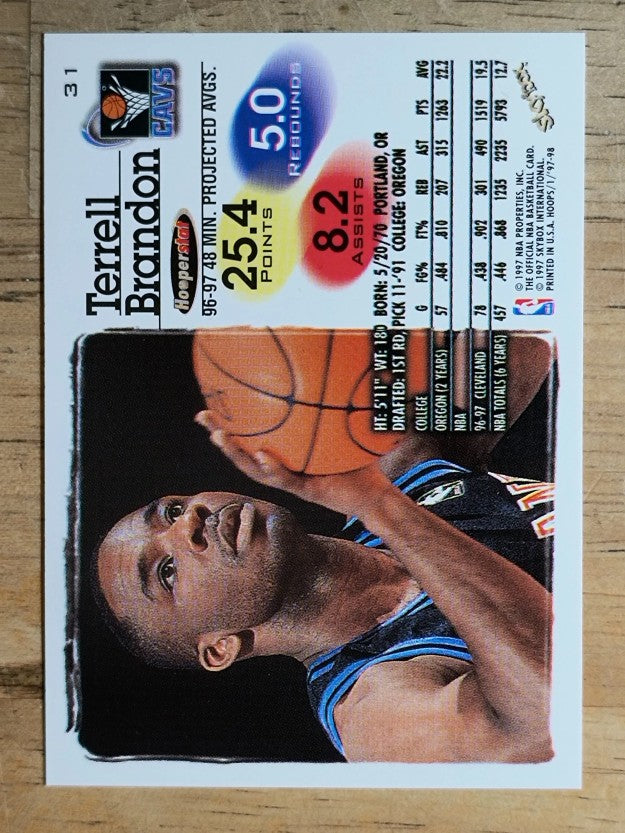 1997-98 Hoops #31 Terrell Brandon