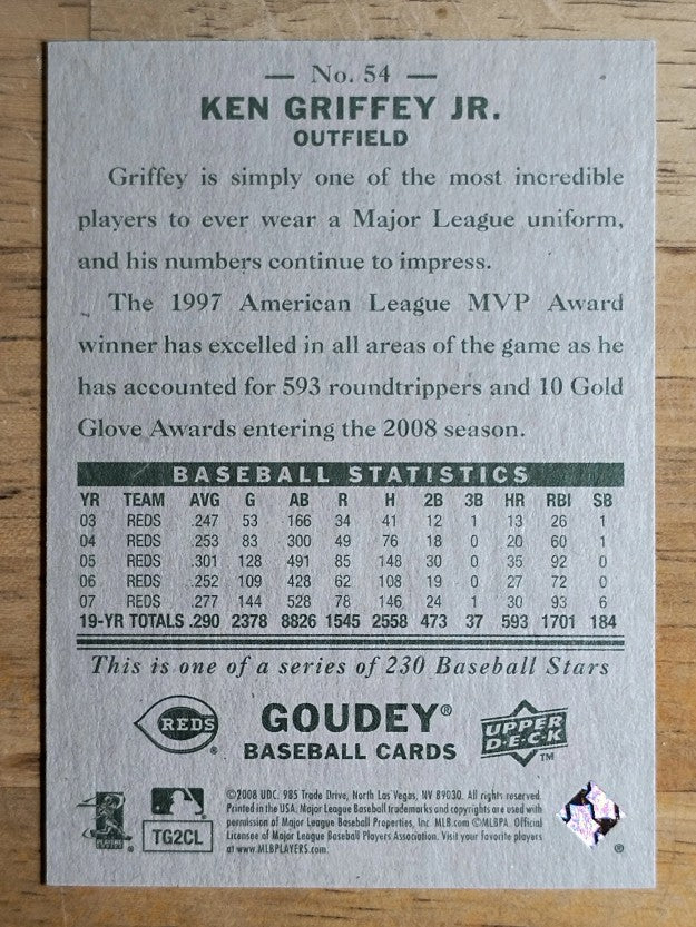 2008 Upper Deck Goudey #54 Ken Griffey Jr.