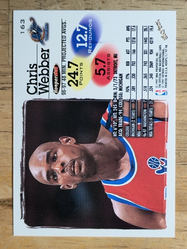 1997-98 Hoops #163 Chris Webber