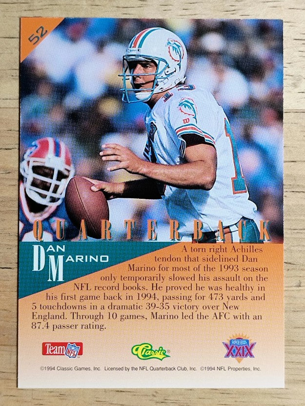 1995 Classic NFL Experience #52 Dan Marino