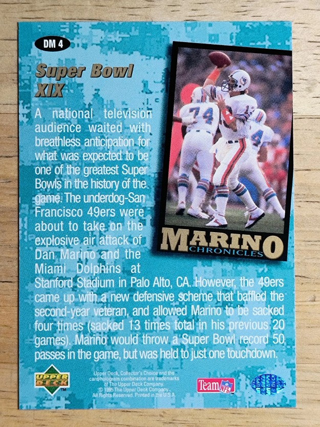 1995 Collector's Choice Dan Marino Chronicles #DM4 Dan Marino