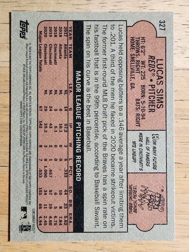 2021 Topps Heritage #327 Lucas Sims