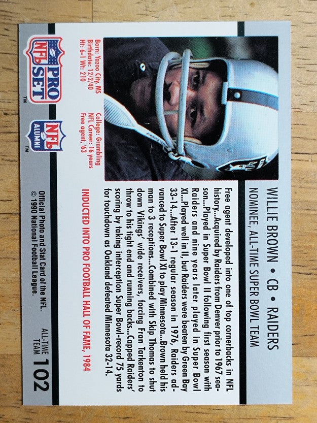 1990-91 Pro Set Super Bowl 160 #102 Willie Brown