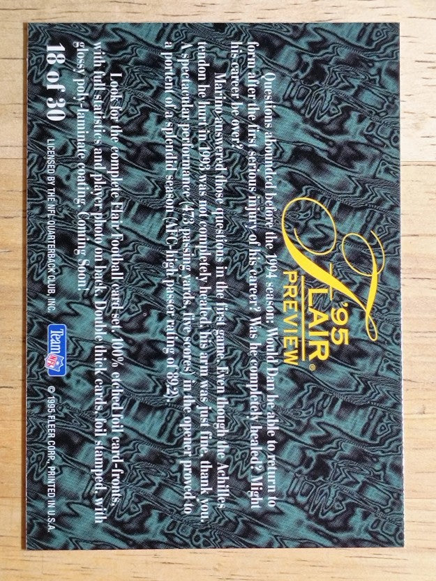 1995 Fleer Flair Preview #18 Dan Marino