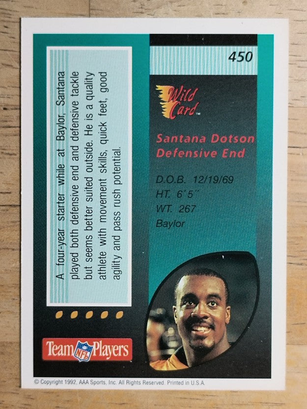 1992 Wild Card #450 Santana Dotson RC