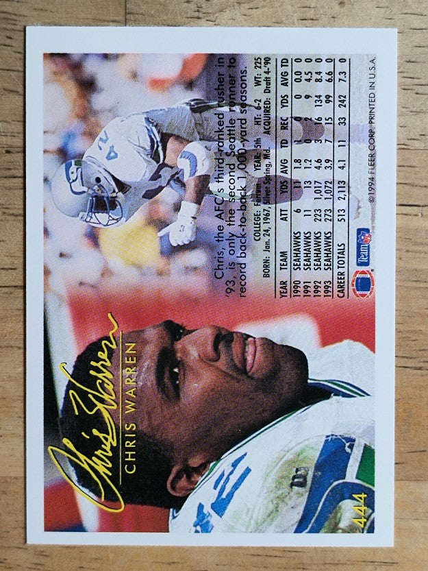 1994 Fleer #444 Chris Warren