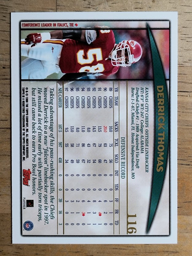 1998 Topps #116 Derrick Thomas