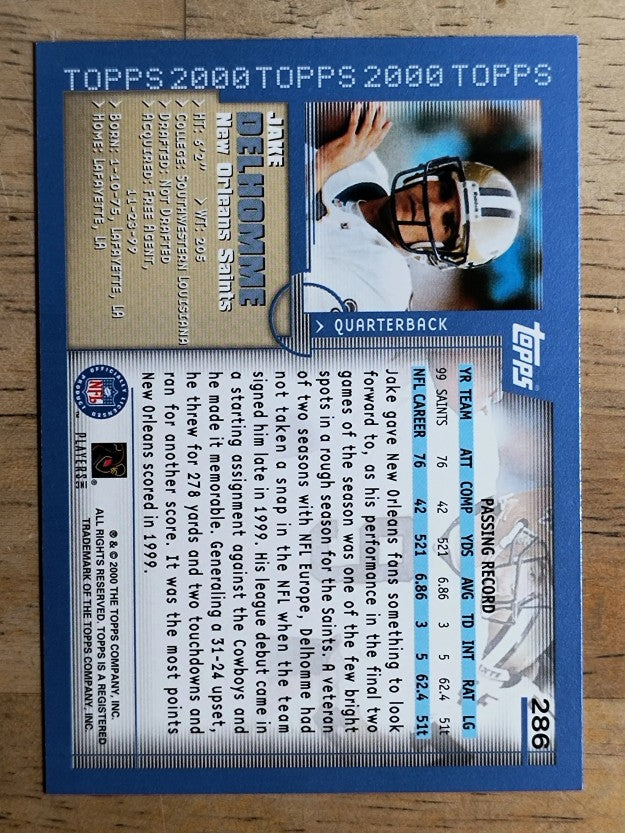 2000 Topps #286 Jake Delhomme RC