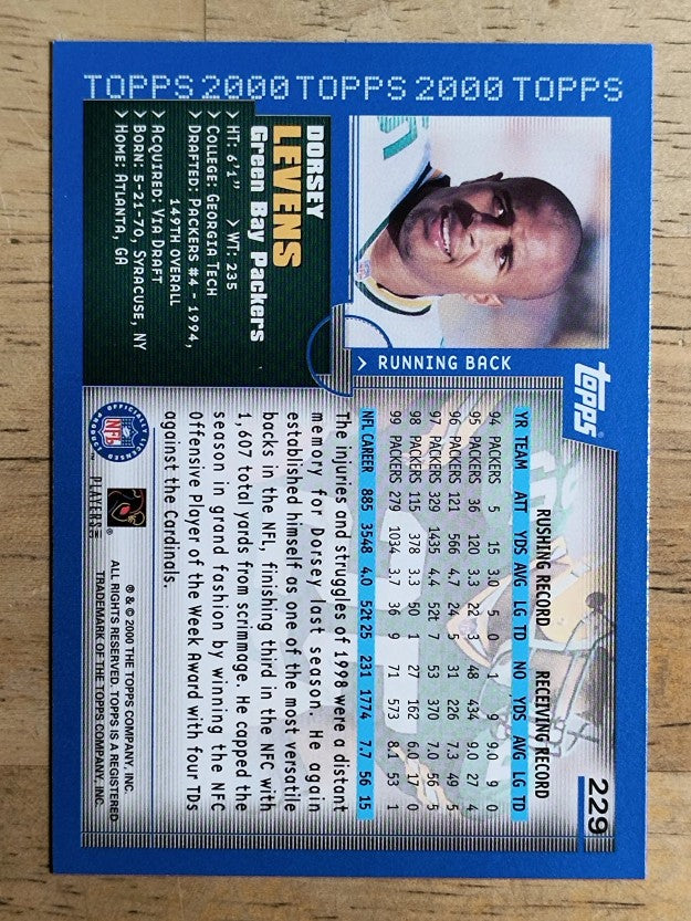 2000 Topps Collection #229 Dorsey Levens