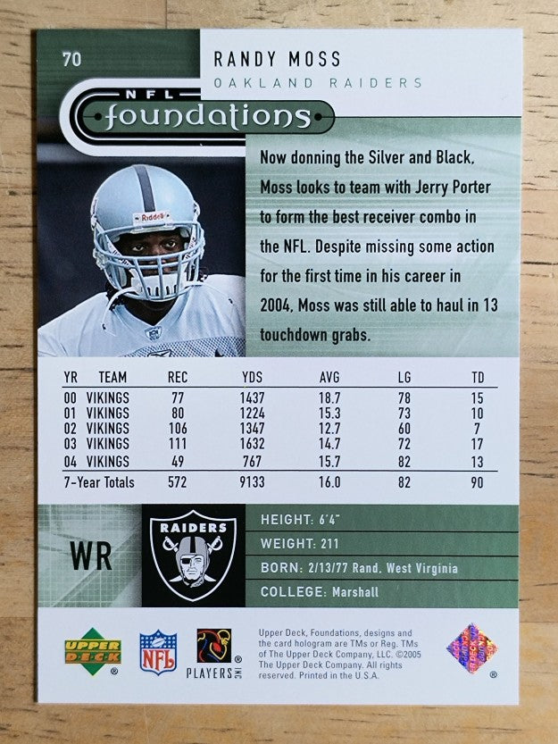 2005 Upper Deck Foundations #70 Randy Moss