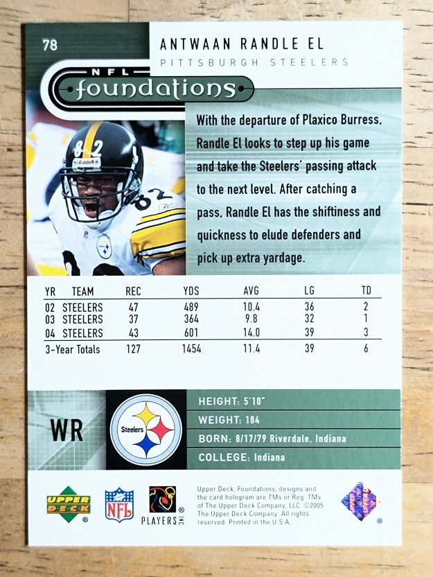 2005 Upper Deck Foundations #78 Antwaan Randle El
