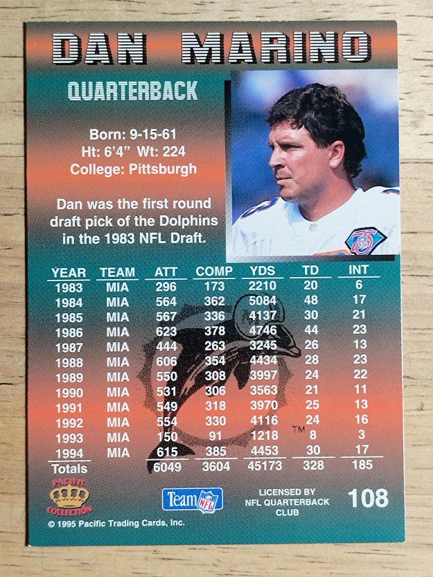 1995 Pacific #108 Dan Marino