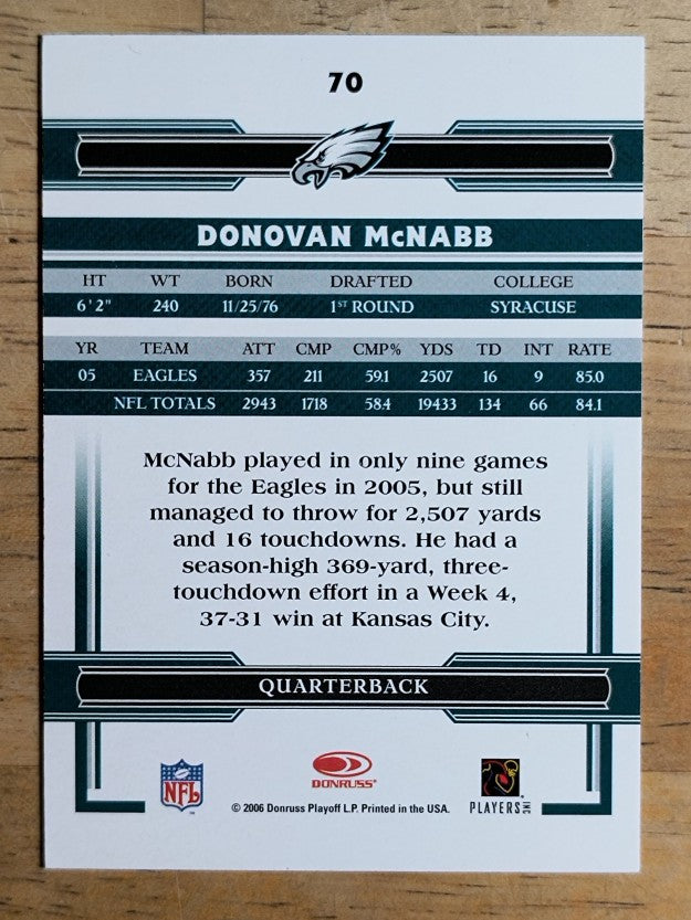 2006 Donruss Threads #70 Donovan McNabb