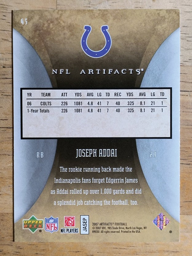 2007 Artifacts #45 Joseph Addai