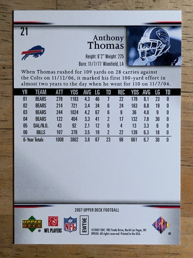 2007 Upper Deck #21 Anthony Thomas