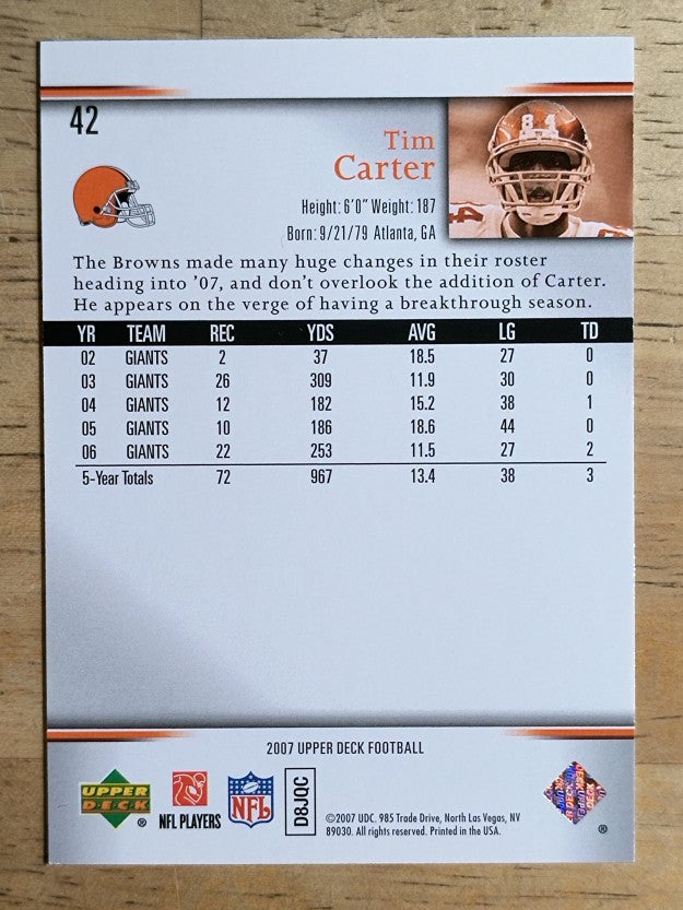 2007 Upper Deck #42 Tim Carter