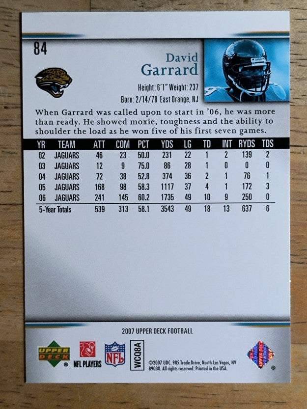 2007 Upper Deck #84 David Garrard