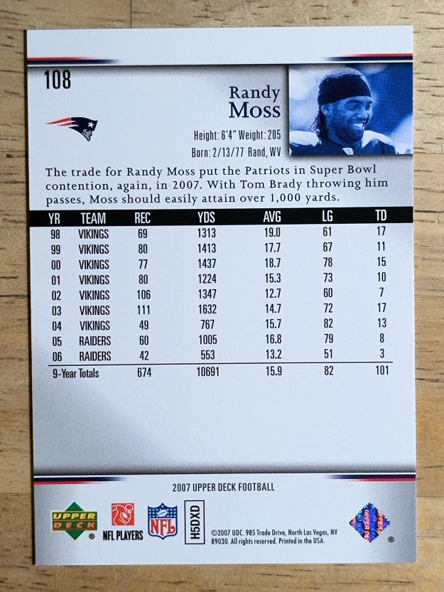 2007 Upper Deck #108 Randy Moss