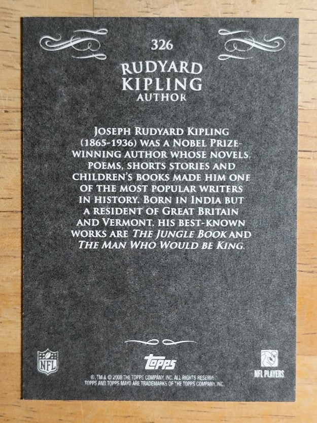 2008 Topps Mayo #326 Rudyard Kipling