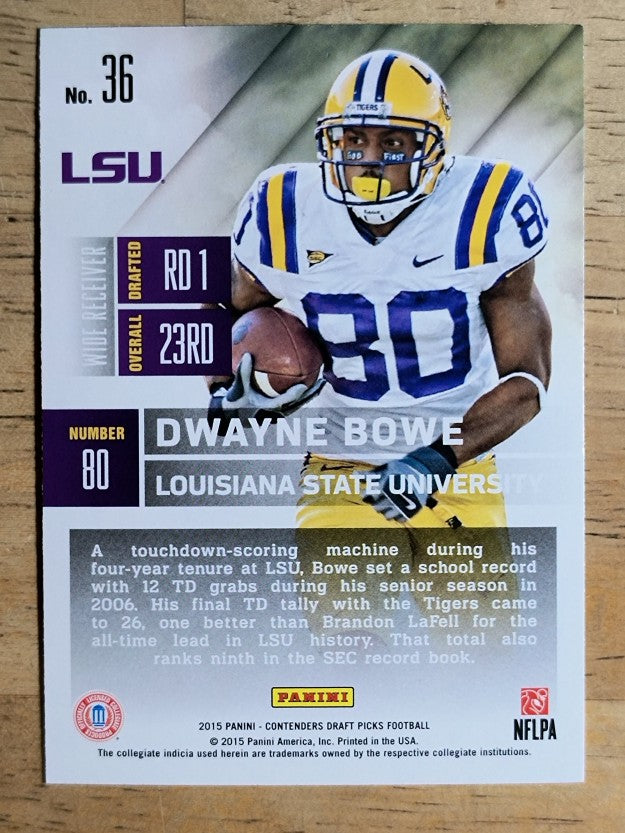 2015 Panini Contenders Draft Picks #36 Dwayne Bowe