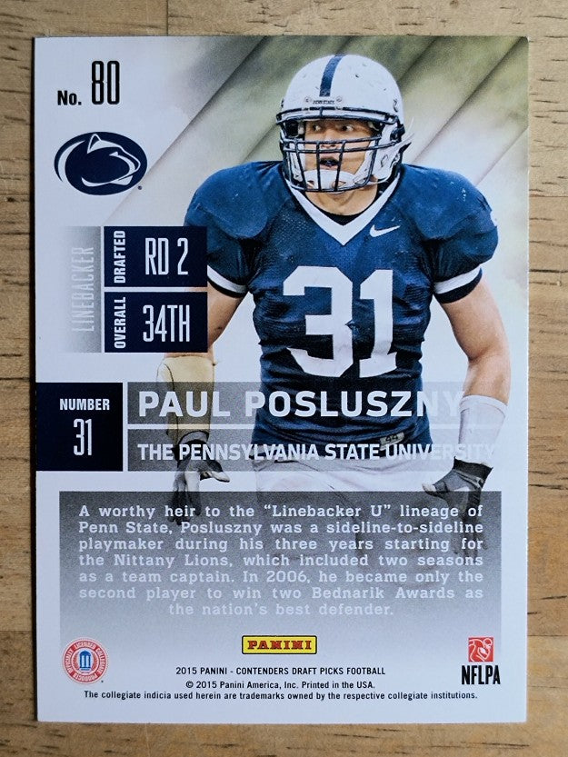 2015 Panini Contenders Draft Picks #80 Paul Posluszny
