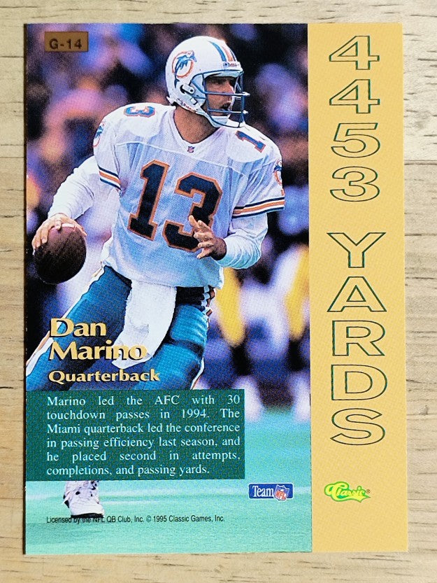 1995 Pro Line Grand Gainers #G14 Dan Marino