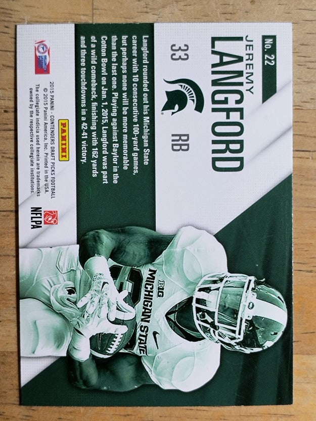 2015 Panini Contenders Draft Picks School Colors #22 Jeremy Langford