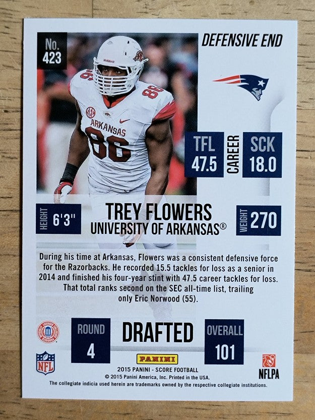 2015 Score #423 Trey Flowers RC