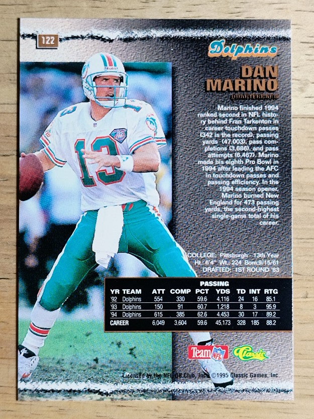 1995 Pro Line Silver #122 Dan Marino