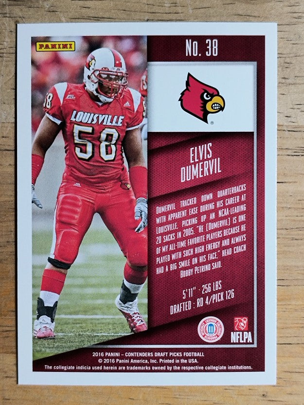 2016 Panini Contenders Draft Picks #38 Elvis Dumervil