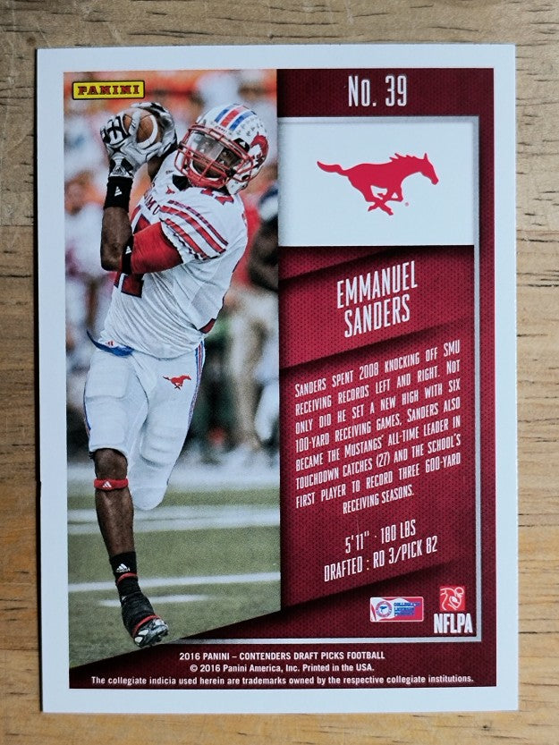 2016 Panini Contenders Draft Picks #39 Emmanuel Sanders