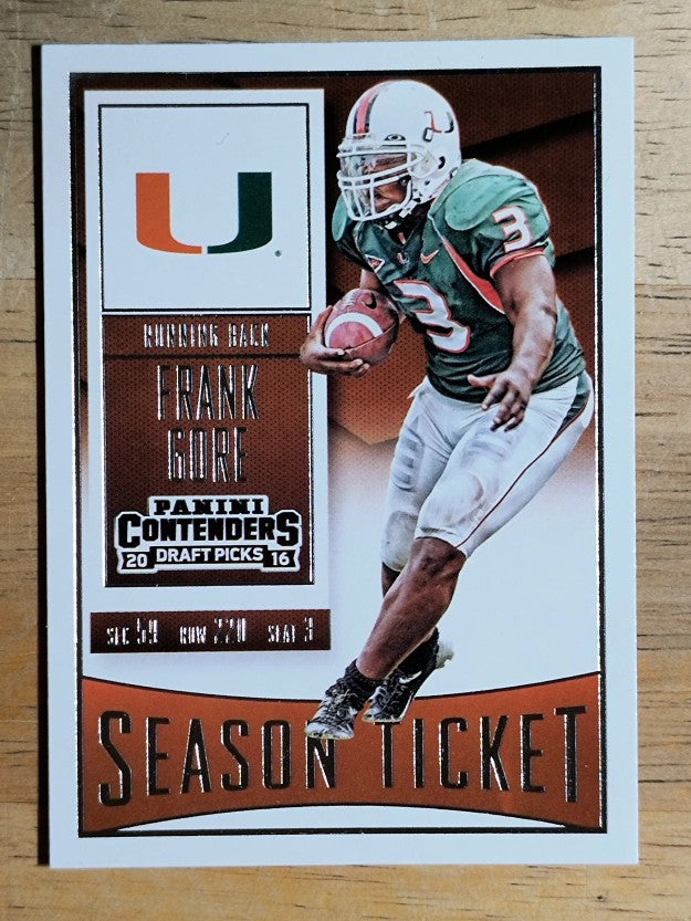 2016 Panini Contenders Draft Picks #40 Frank Gore