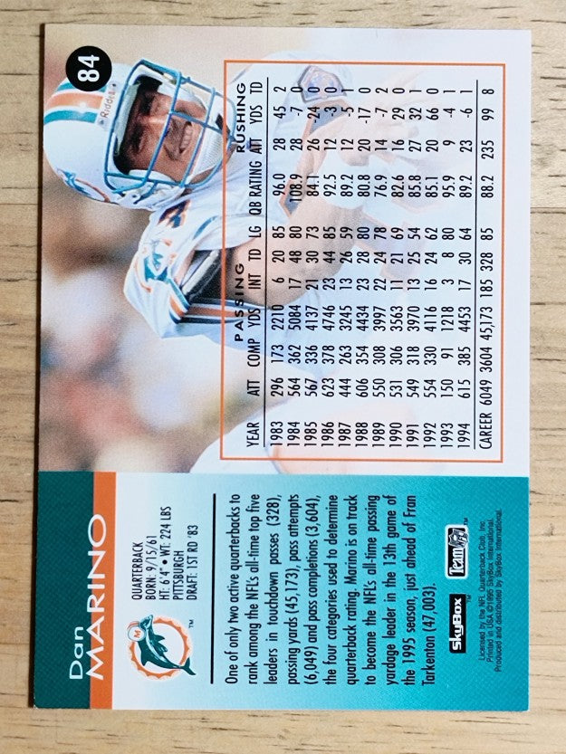 1995 SkyBox Impact #84 Dan Marino
