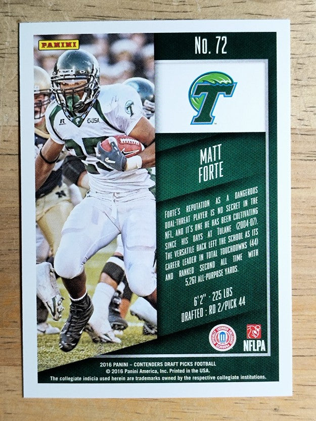 2016 Panini Contenders Draft Picks #72 Matt Forte
