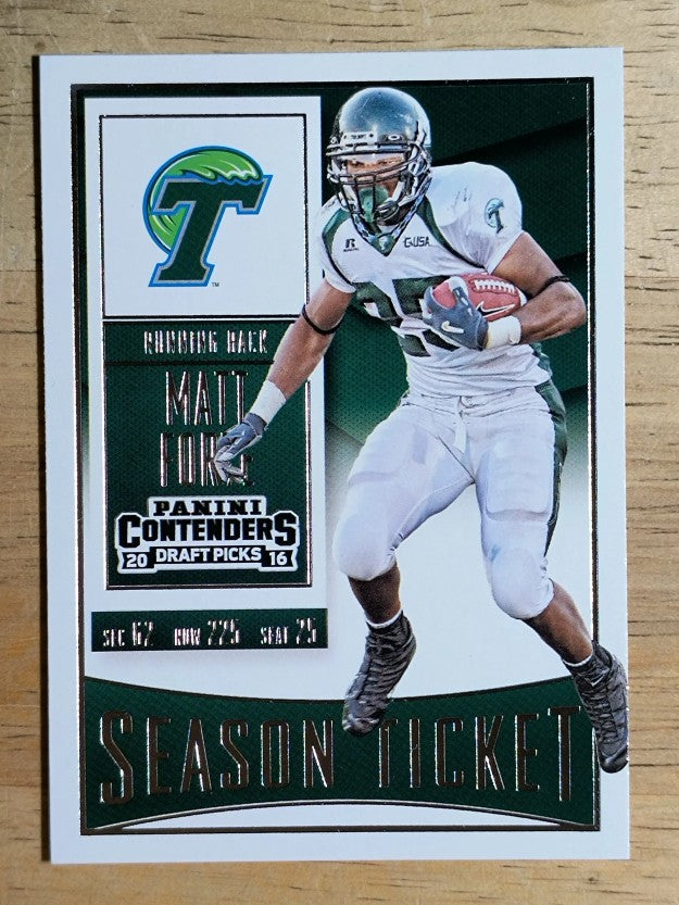 2016 Panini Contenders Draft Picks #72 Matt Forte