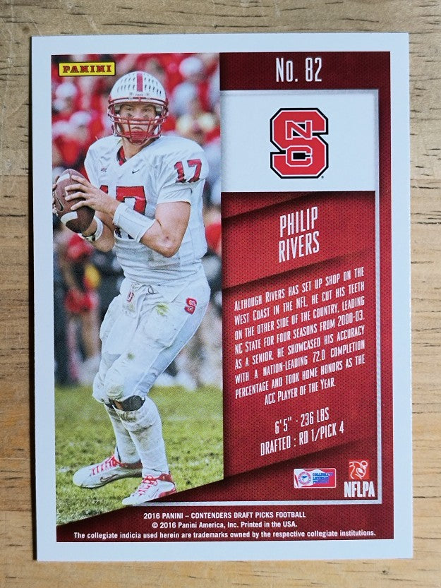 2016 Panini Contenders Draft Picks #82 Philip Rivers
