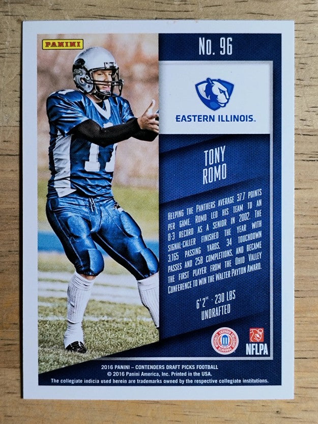 2016 Panini Contenders Draft Picks #96 Tony Romo