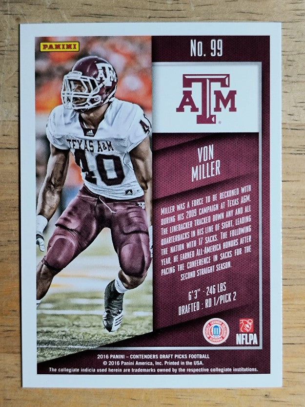 2016 Panini Contenders Draft Picks #99 Von Miller