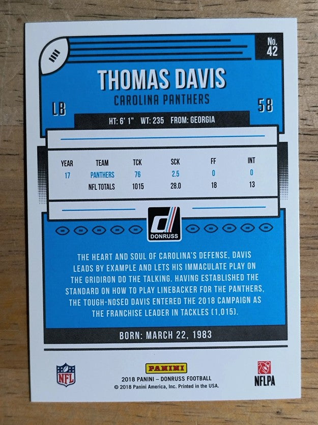 2018 Donruss #42 Thomas Davis